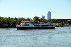 64 New York City Roosevelt Island Circle Line Sightseeing Cruise Boat Going Up The East River With Citigroup Building In Long Island City Queens